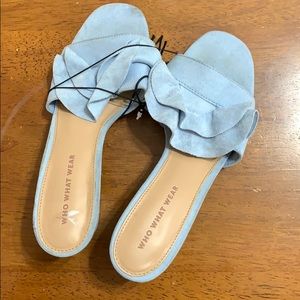 Who what wear powder blue slides sz7 NWOT